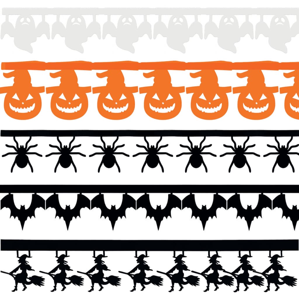 Bandeirinha Halloween Festa Decoração 5 metros x 15cm De Plástico
