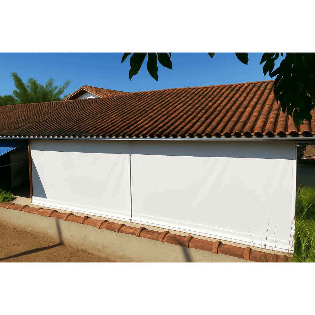 Lona Toldo Retrátil Cortina Vertical 2m largura x 110 altura Impermeável Varanda Porta Área Externa