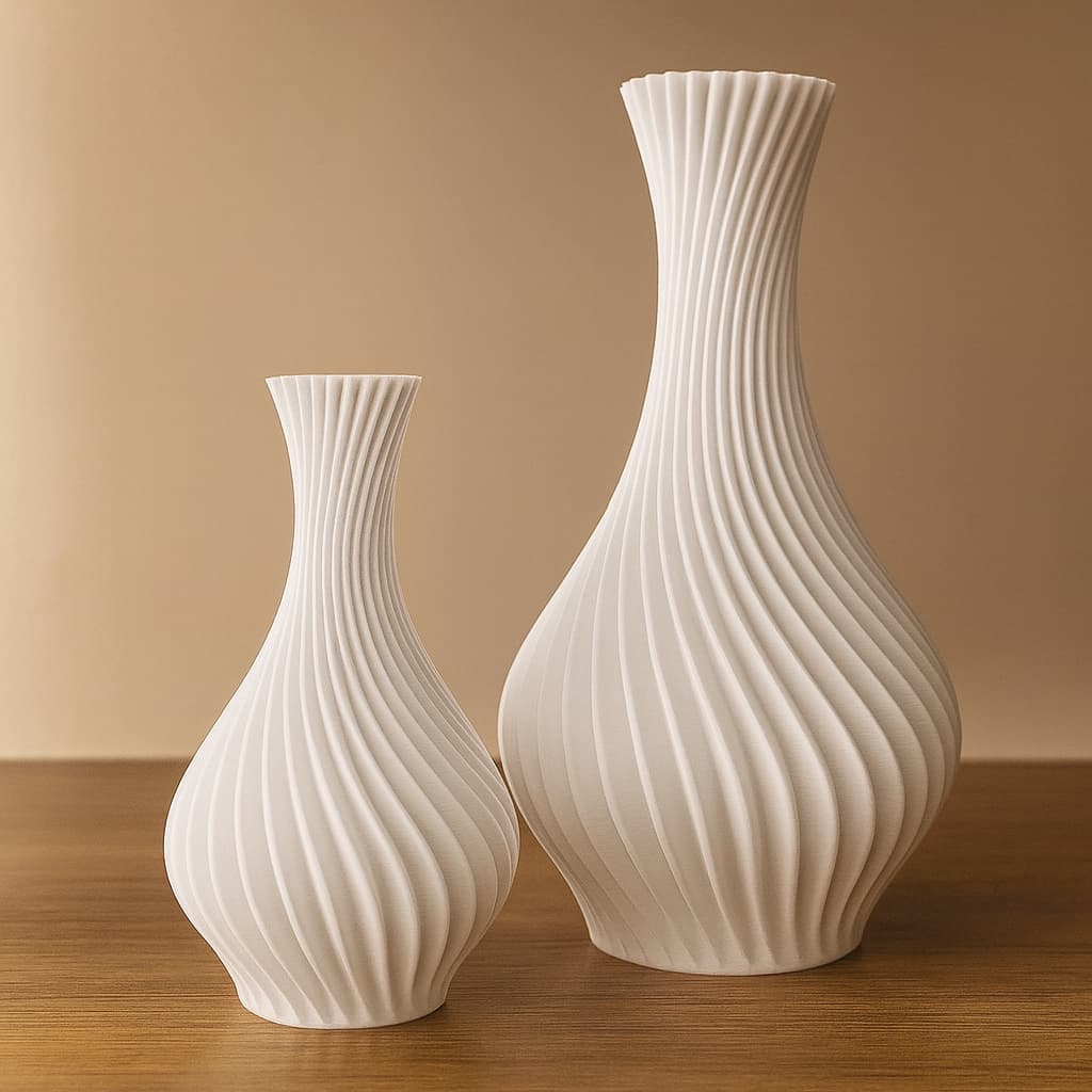 Vasos Decorativos em Espiral Decoração Sala Cozinha Plástico Resistente Moderno
