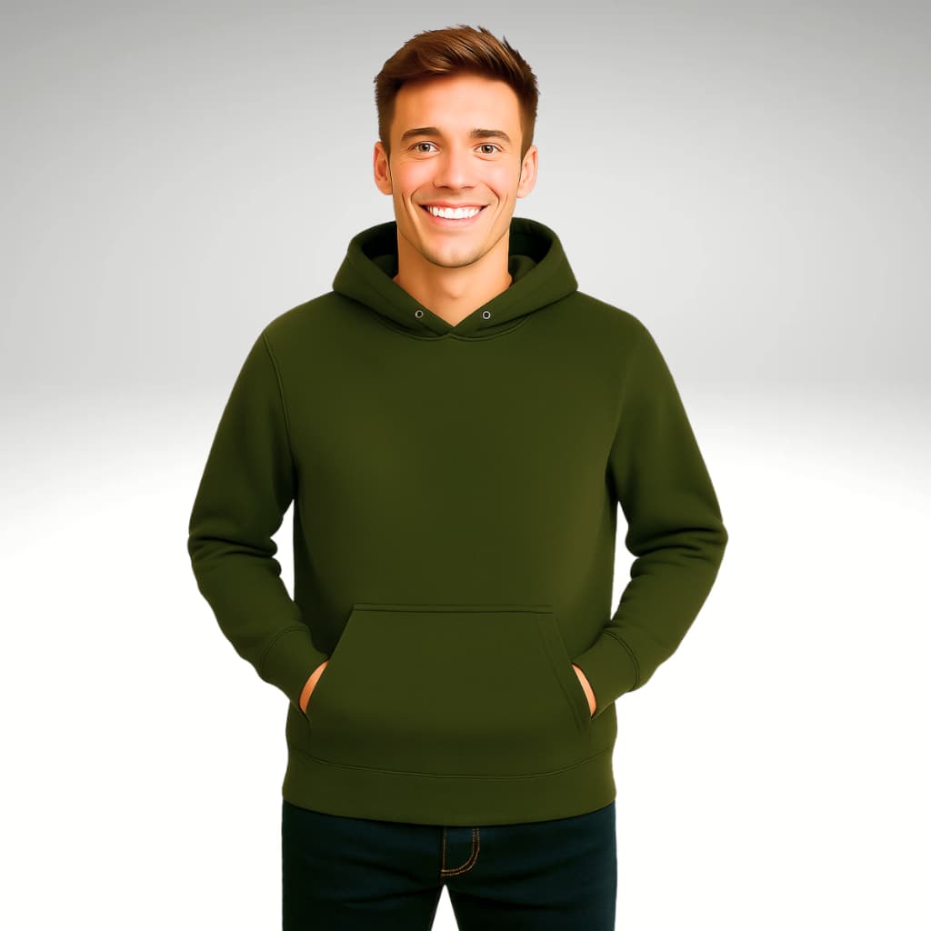 Moletom Unissex Blusa de Frio com Capuz e Bolso Canguru Promoção Verde