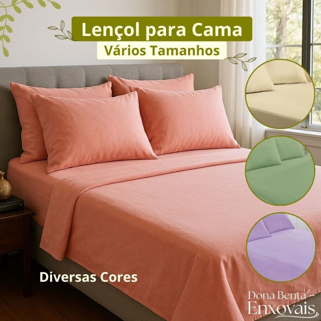 Lençol para Cama Avulso em Malha Vários Tamanhos e Cores
