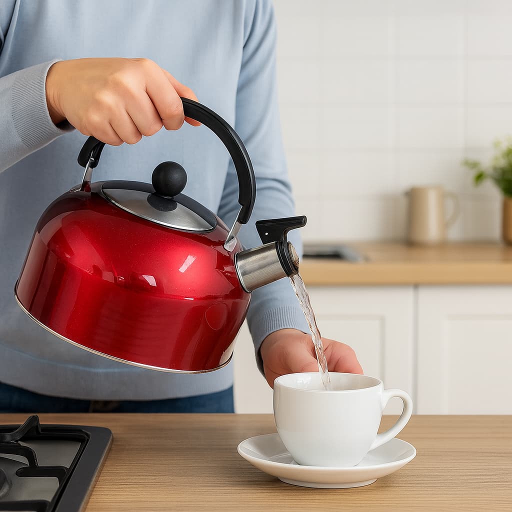 Chaleira de Fogão Inox Apito 2,5 Litros Com Tampa Alça Cozinha Fogão Leiteira Terere