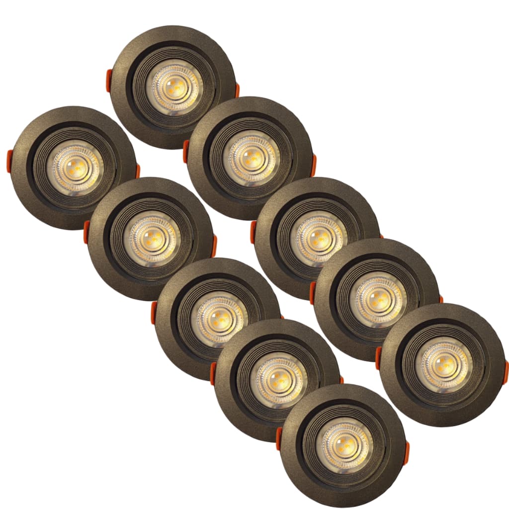 Luminária Spot LED Slim 5W 2700K Redondo Preto Embutir - Kit c/10 Unidades