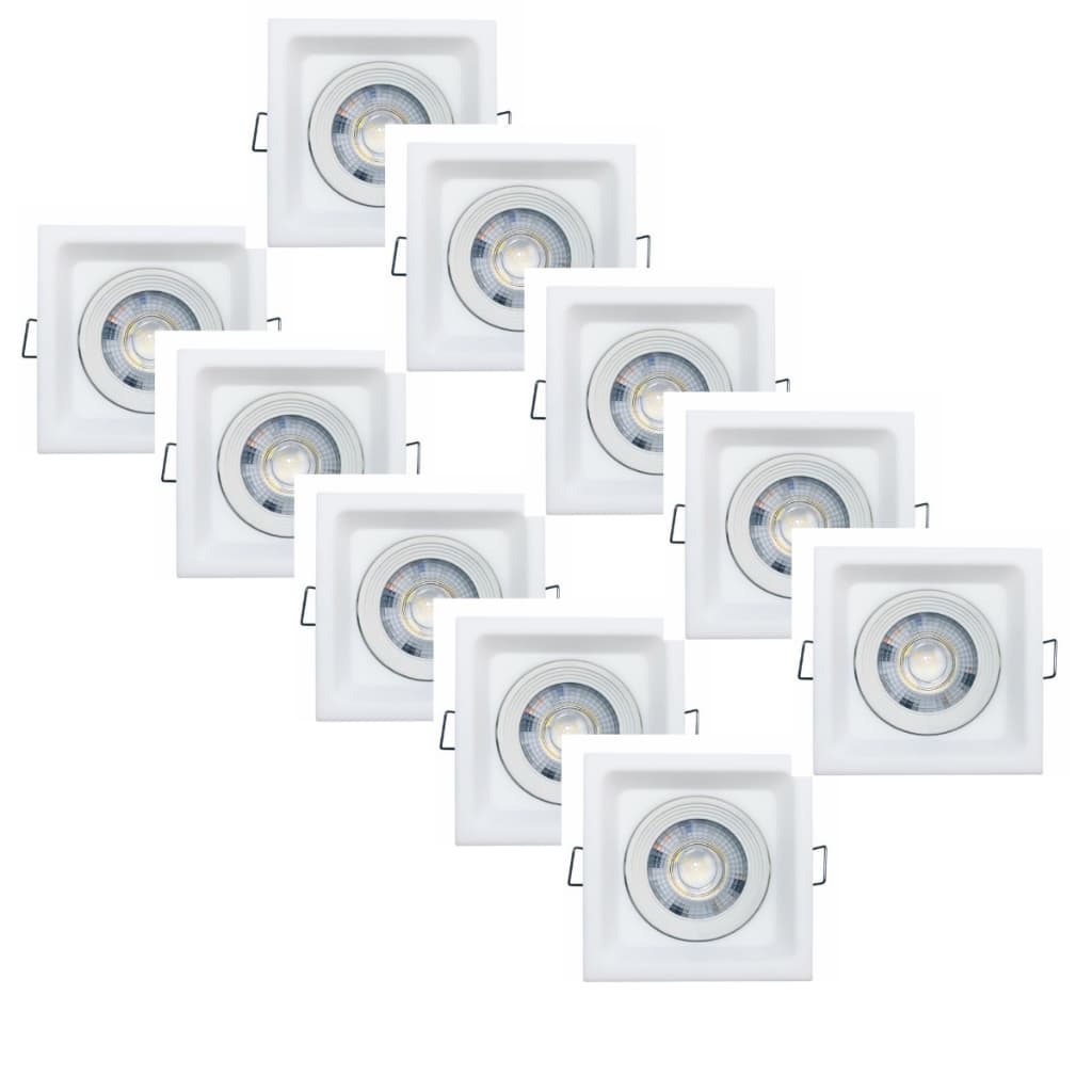 Luminária Spot Recuado LED Deep Quadrado 5W 3000K Branco Embutir -Kit C/10 unidades