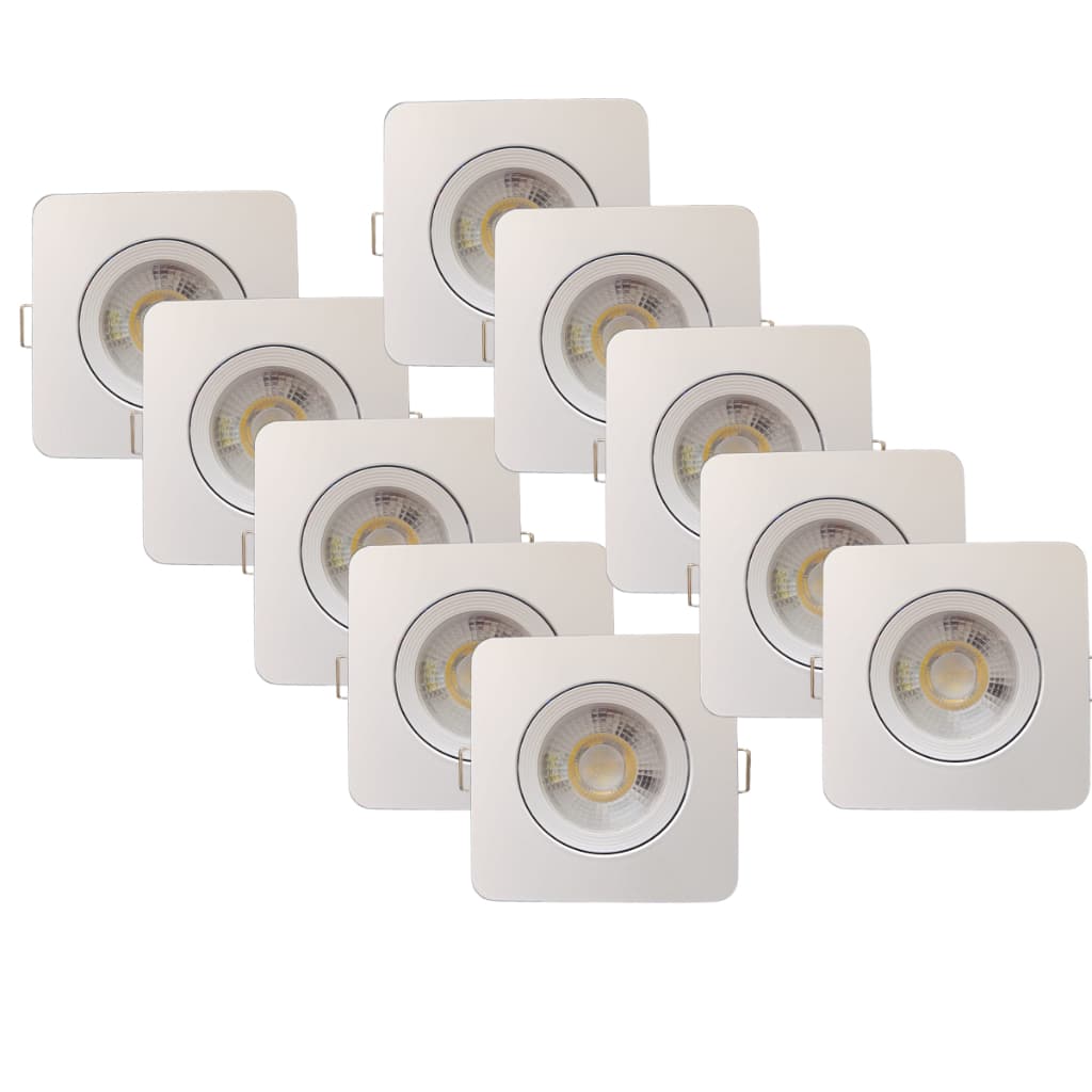 Luminária  Spot LED Slim Quadrado 5W 6500K Luz Branca Fria - Kit c/10 Unidades