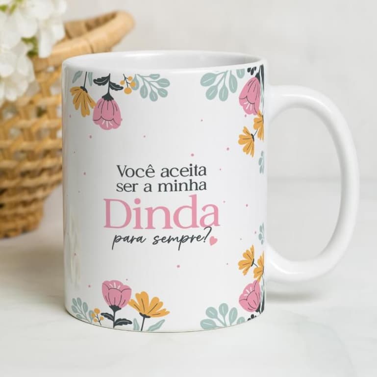 Caneca personalizada lembrancinha para Madrinha, Padrinho, Dinda ou Dindo