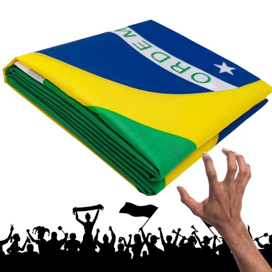 Bandeira do Brasil 3,00x2,00mt 100% Poliéster Importado - Tamanho Gigante! Envio Imediato Qualidade