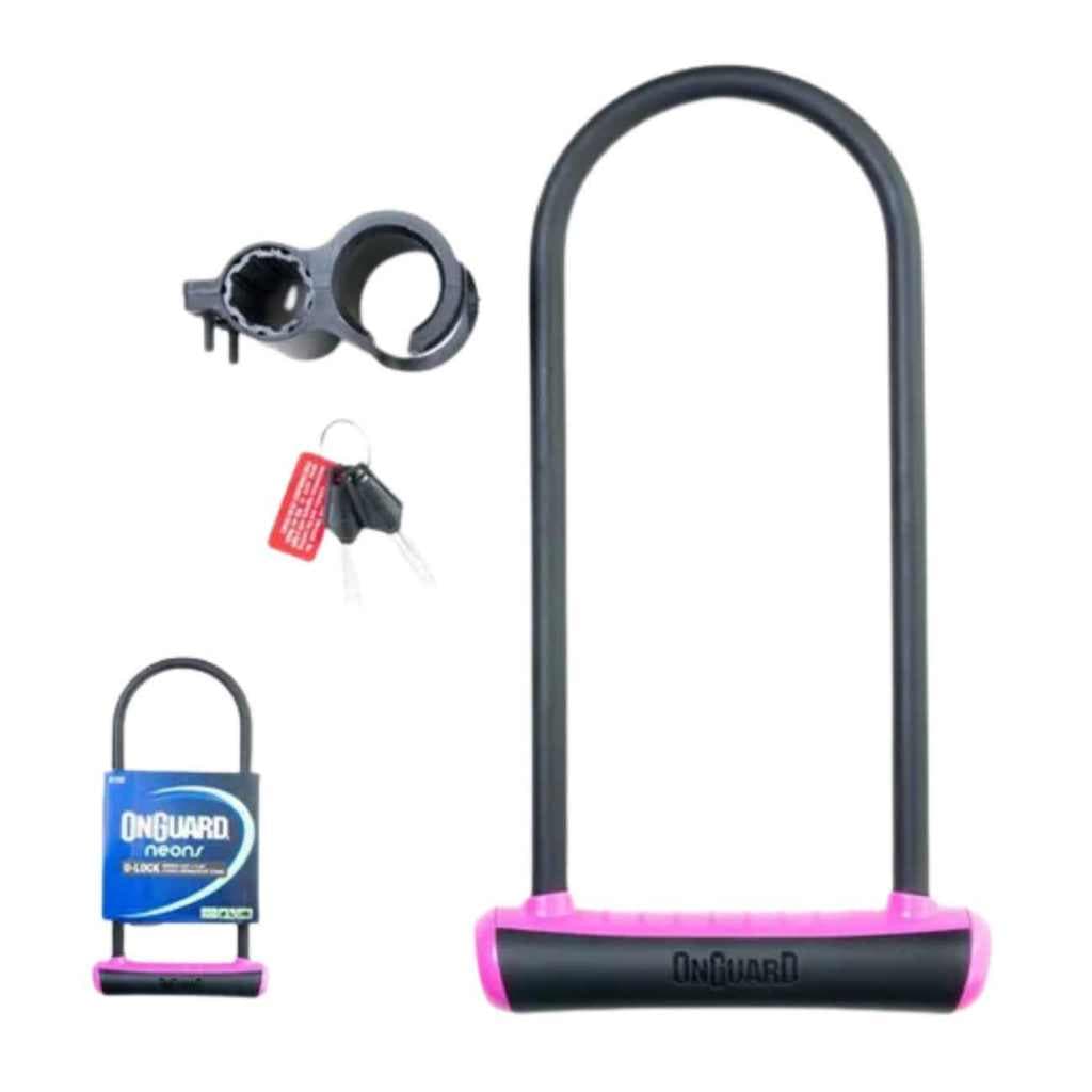 Cadeado Rosa Trava U-lock Onguard 8152 Chave Bike Moto Cores Neon Cor Rosa Pink