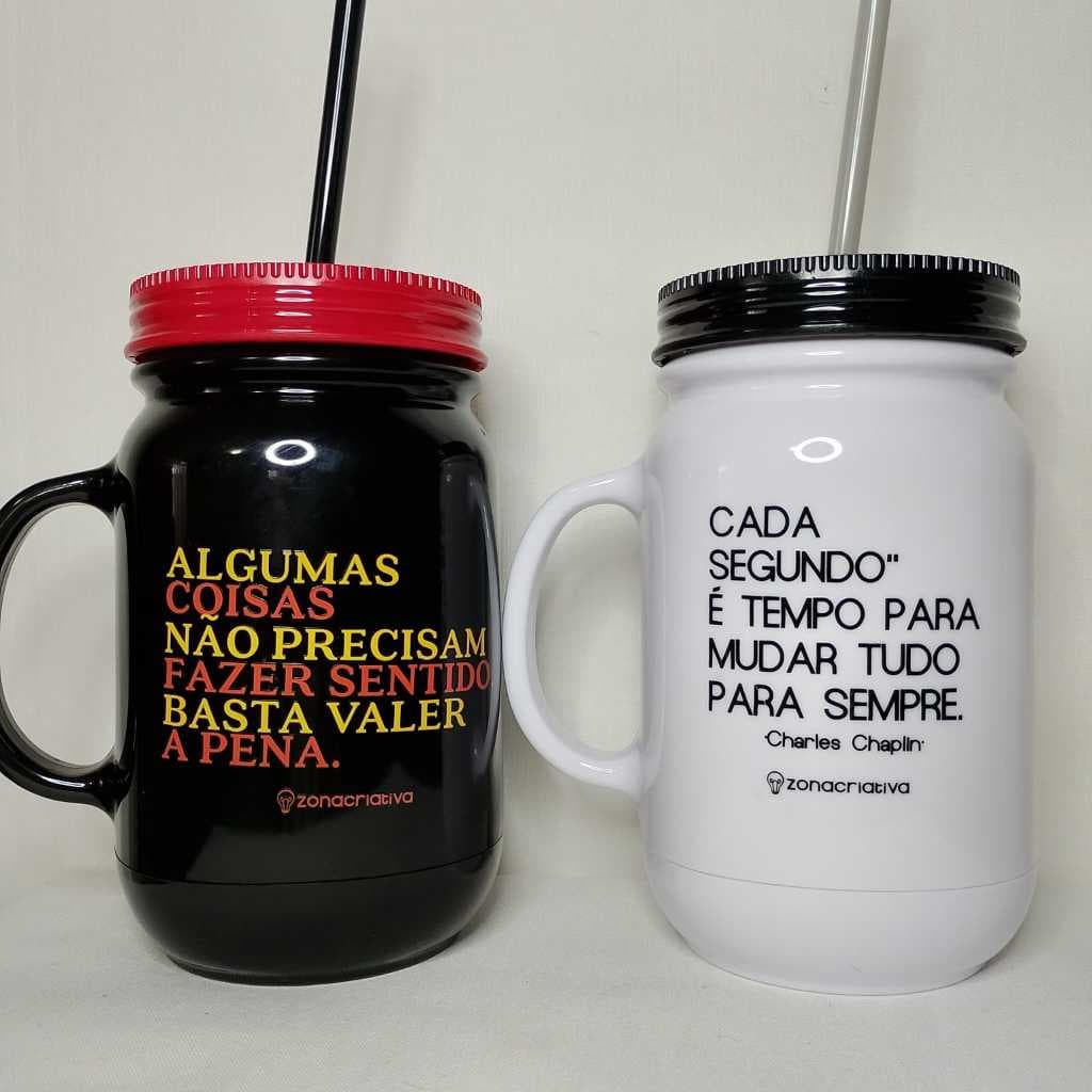 Jarra / Caneca / Pote com Canudo Grande