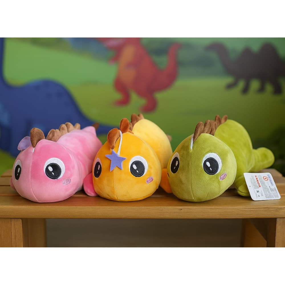 Pelúcia Dinossauro Colorido Divertido Infantil Fofo Macio Urso Brinquedo