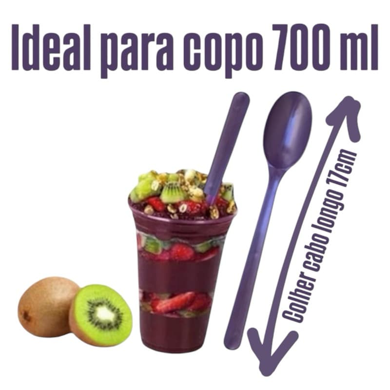 Colheres 17cm Cabo Longo - Ideal para copo 700ml - (100 à 700 uni)