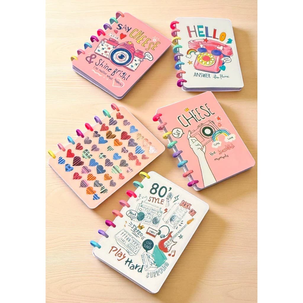 Caderno Disco Inteligente Juvenil A5 Capa Maleavel de PVC 100 Folhas