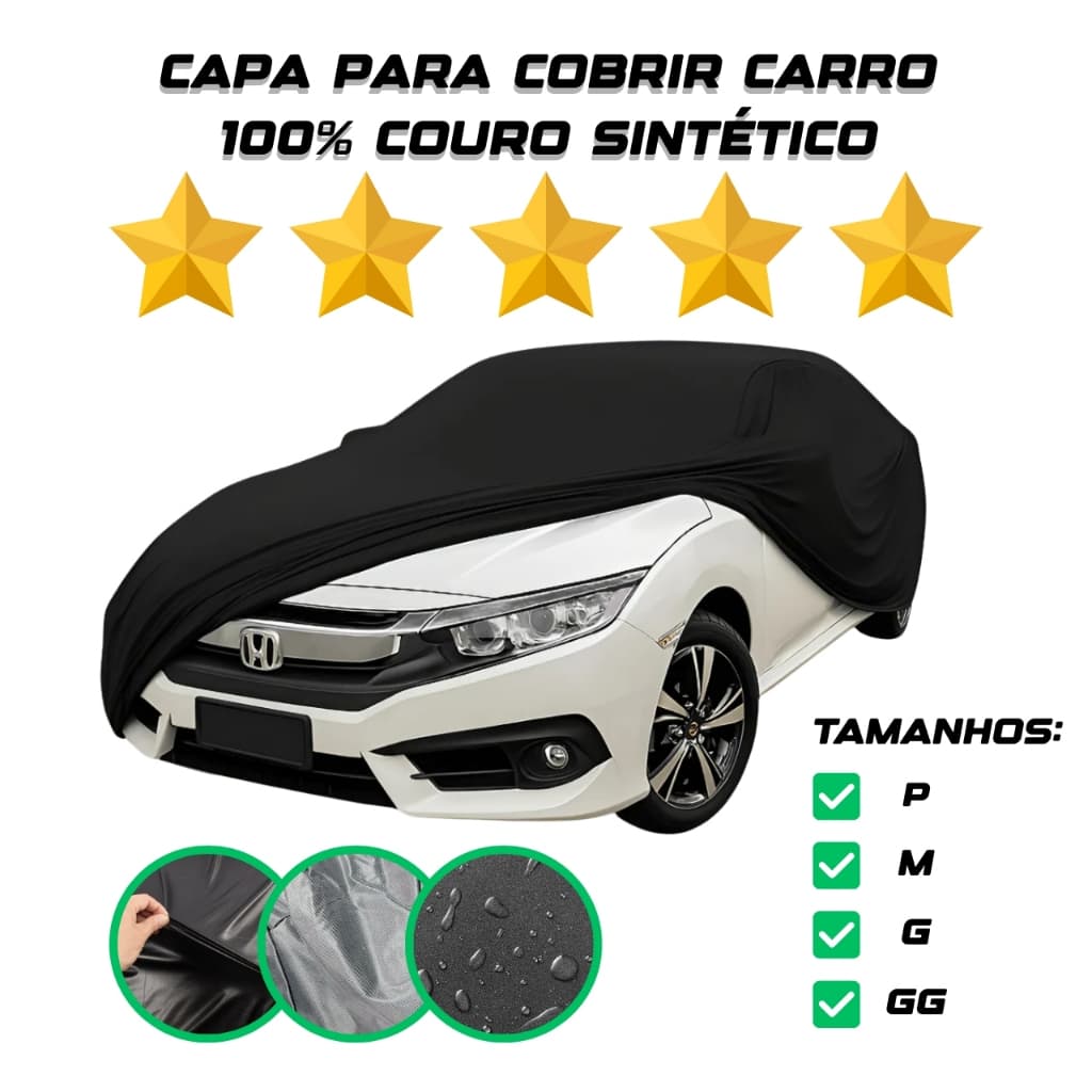 Capa De Cobrir Carro De Couro Resistente 100% Impermeável