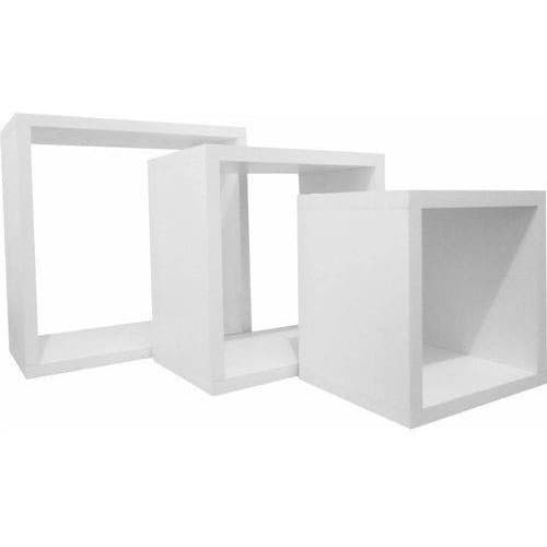 Nicho Decorativo 3 Unidades Pmg Envio Montado Mdf Branco