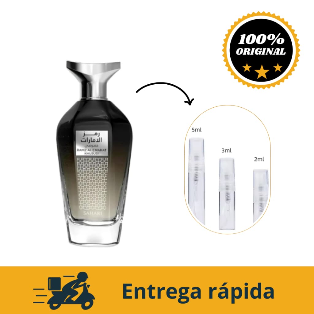 Perfume árabe RAMZ AL EMARAT, EDP, parfum masculino original de qualidade e alta fixação.