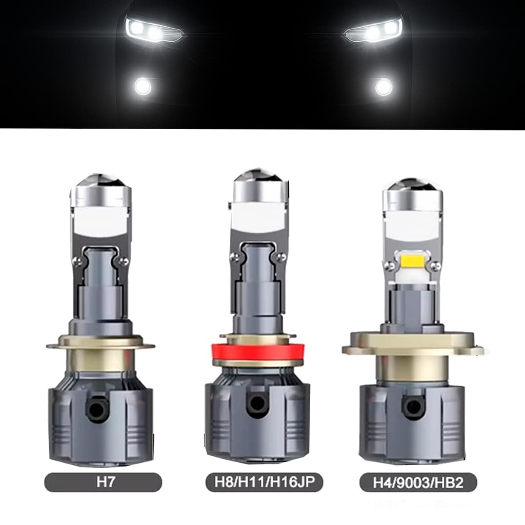 Led h11 h4 h7 Lâmpada projetor farol 12v 6500k regulagem lente PROJETORA C linha de corte bem definida e Cooler