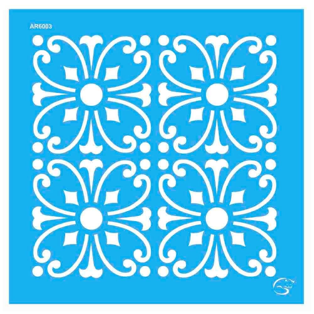 AR6003 - Azulejo Real - 14x14 - Stencil Gatas Arteiras