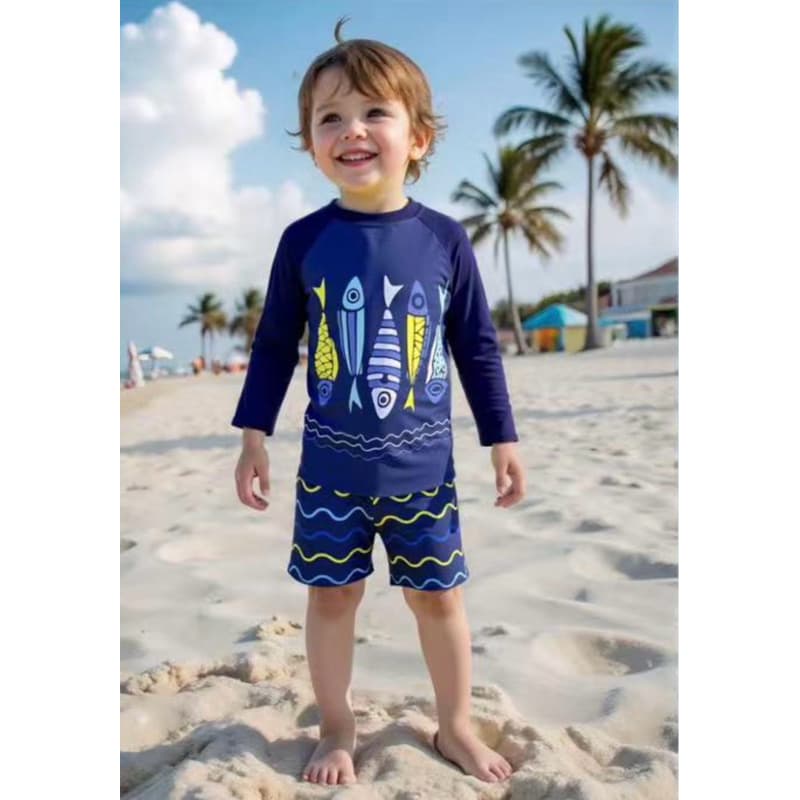 Camisa/Blusa de proteção infantil solar UV menino Com Sunga