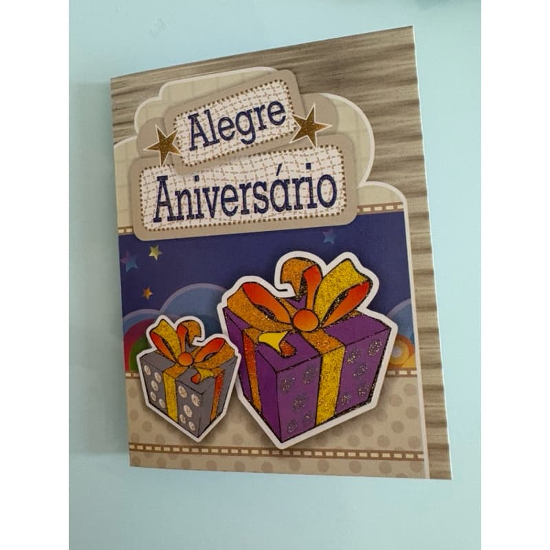 🎂 Cartão de Aniversário “ Alegre aniversário” com Envelope 🎁✨