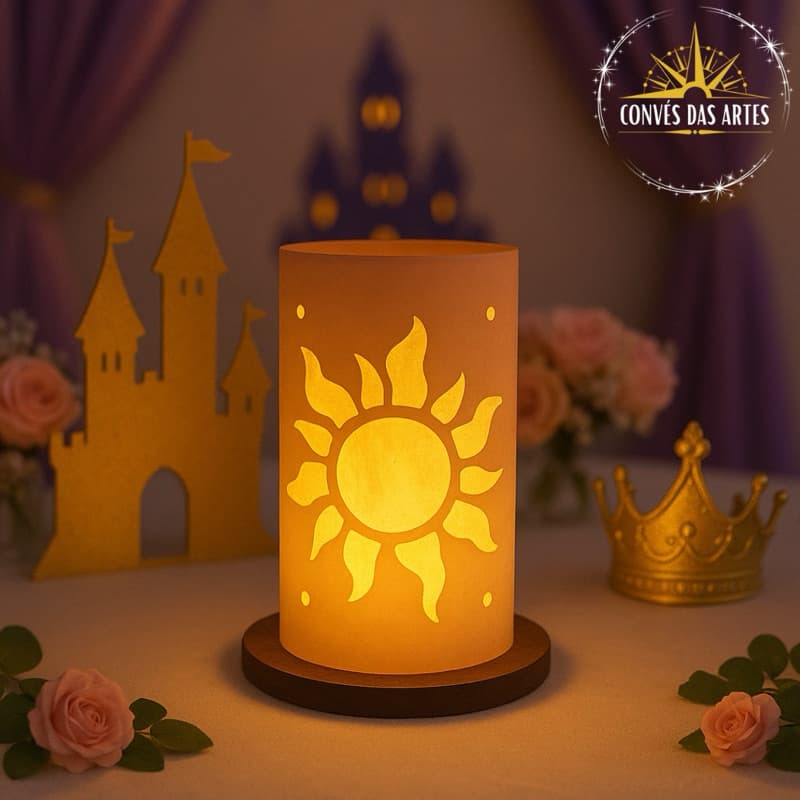 Luminária Enrolados/Rapunzel/Teatro/Luz/Led/Decor/Namorados/Vela