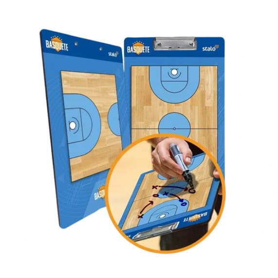 Prancheta Tática Esportiva c/ Caneta E Apagador 23x37cm - frente e verso - Futebol Futsal Volei Basquete