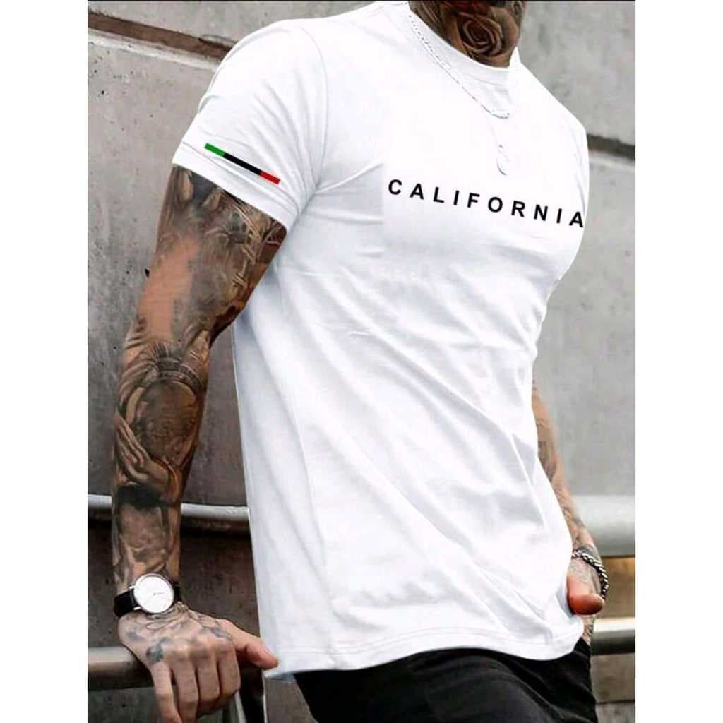 Camiseta Masculina Estilosa California 100% Algodão