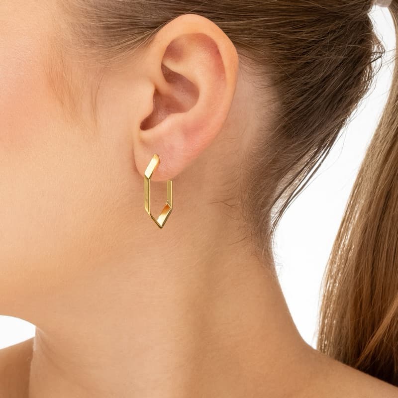 Brinco Argola Lisa Banhado a Ouro 18k