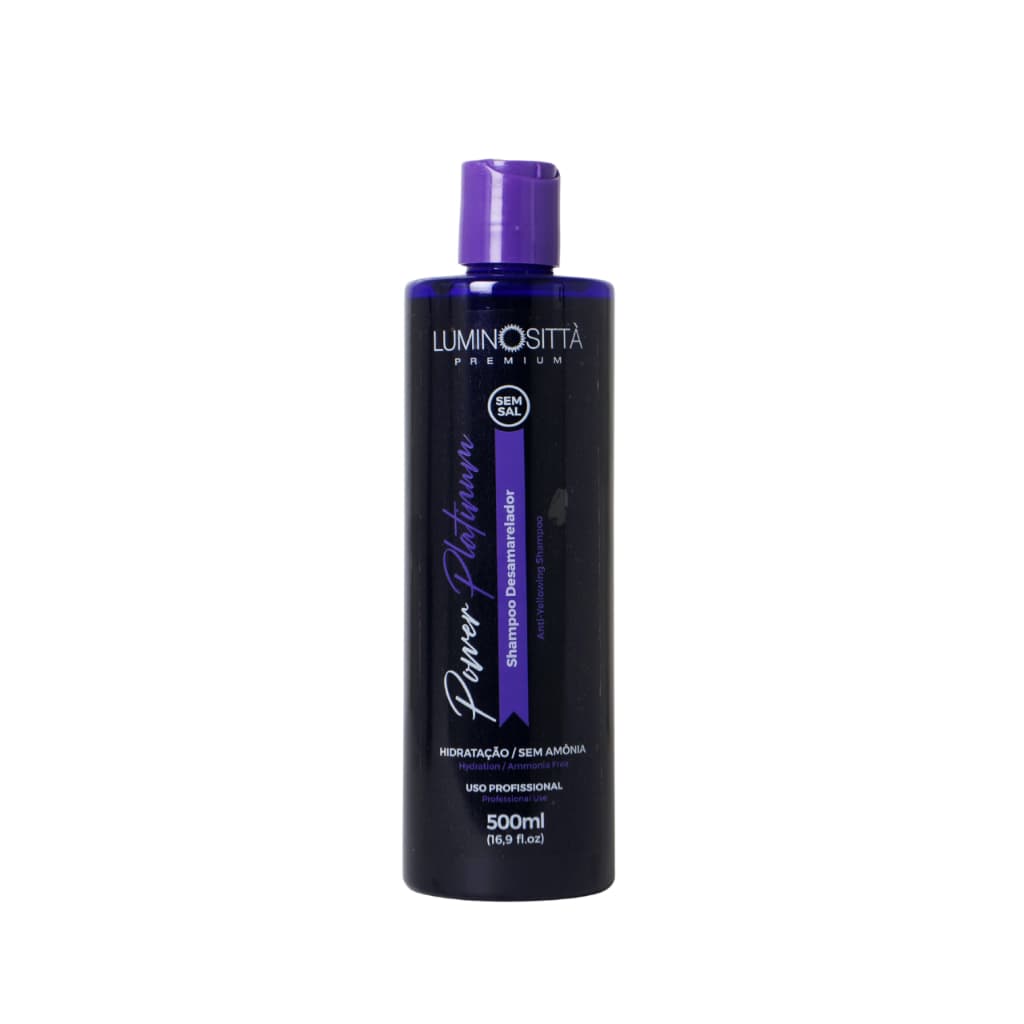 Shampoo Desamarelador Loiros Power Platinum - 500ml Hidratação Sem Amônia