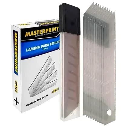 LAMINA PARA ESTILETE GRANDE 18mm CAIXA C/100 UN MP452