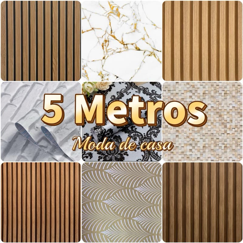 Papel de Parede  5 METROS x 45CM Adesivo Autocolante para Sala, Quarto