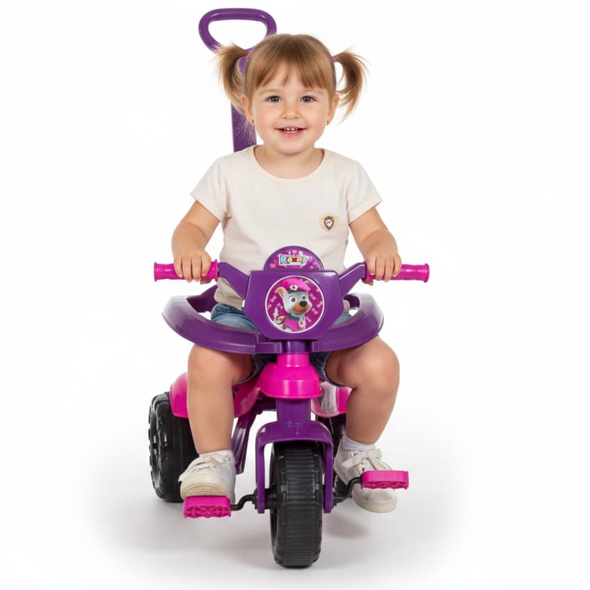 Triciclo Motoca Premium - 1 A 3 anos - Completa Inmetro Pedal Proteção Empurrado - Gold - QUEEN SHOP