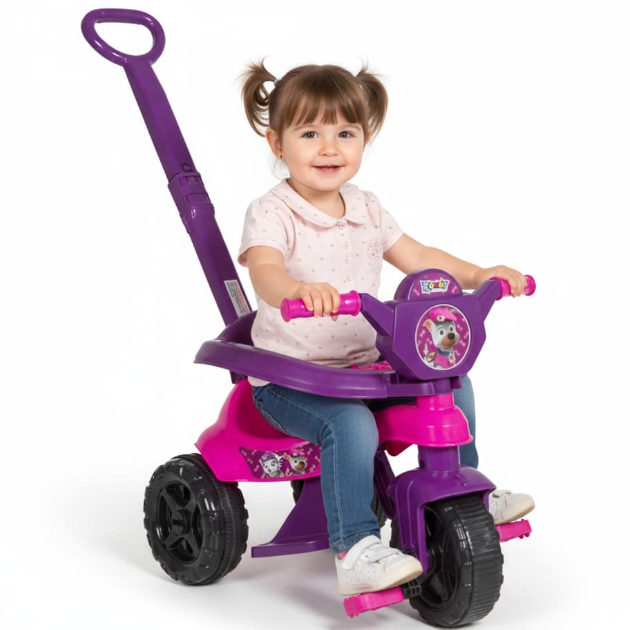 Triciclo Motoca Velotrol Infantil Completo C/ Pedal Empurrador e Protetor | Certificação Inmetro