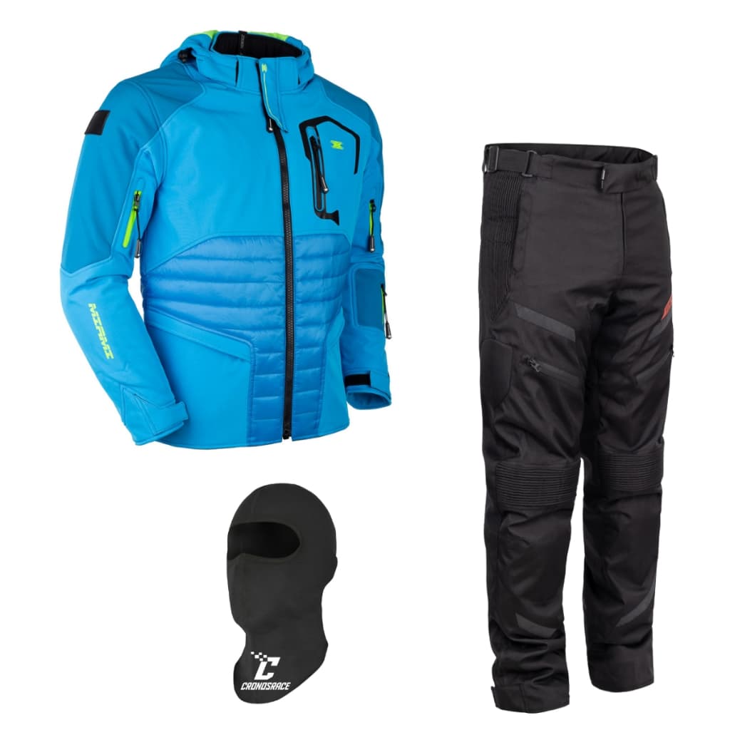Conjunto Moto Masculino Puffer Texx Miami Calça Strike Azul