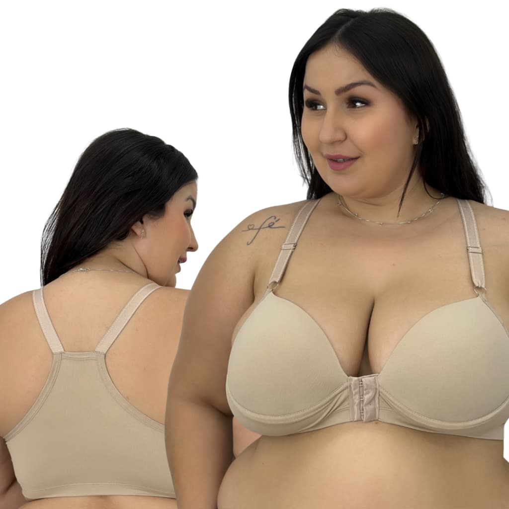 KIT 3 Sutiã Nadador Com Bojo Plus Size Reforçado Alça Larga Argola Metal Fecho Triplo
