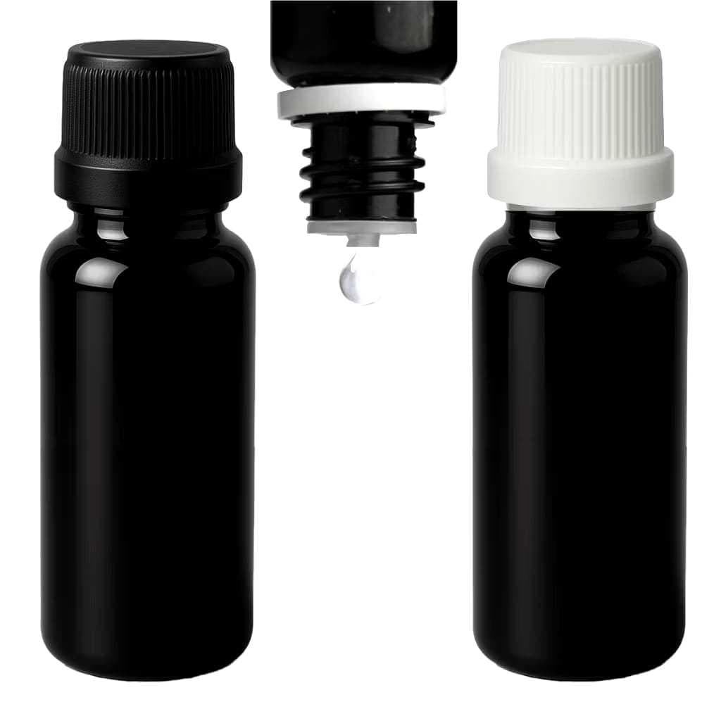 KIT 100 FRASCO PET AMBAR 20ML COM TAMPA E GOTEJADOR TAMPA BRANCA