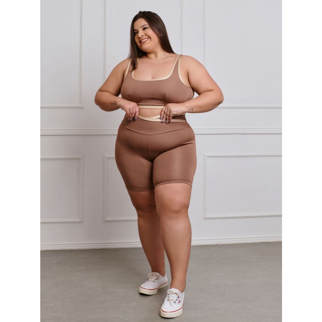Conjunto Fitness Plus Size (Bermuda+top) Academia 11229/11230