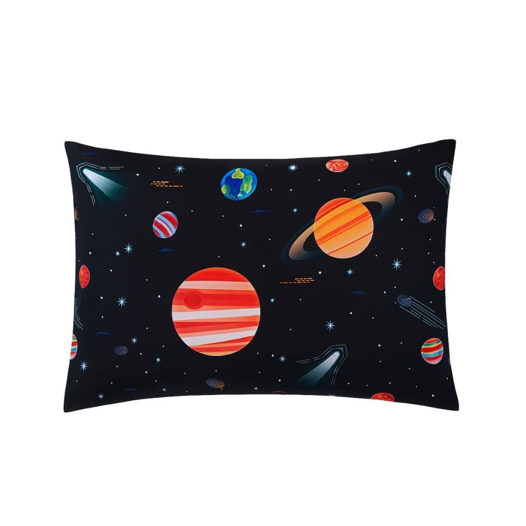 Fronha Capa para Travesseiro Estampada Avulsa Micropercal 300 fios 65 cm x 45 cm Planetas