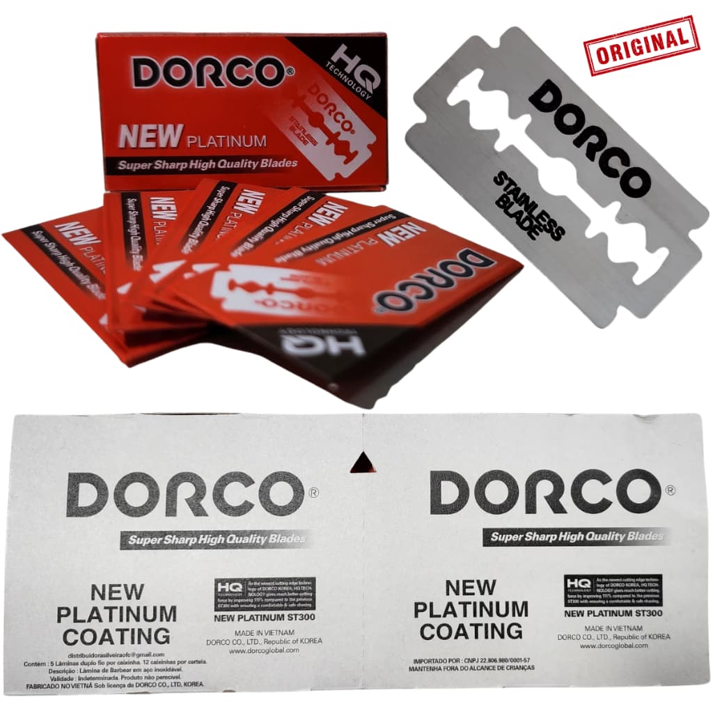 Lâminas Para Barbear Barbeiro Dorco Red Premium – Corte Preciso para Uso Profissional