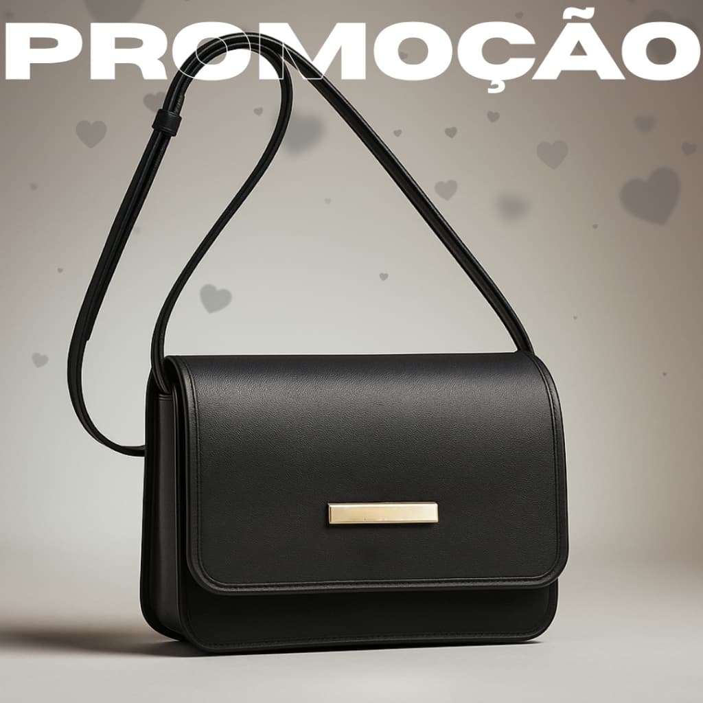 Bolsa Feminina Florença Preta Transversal e Ombro Design Moderno