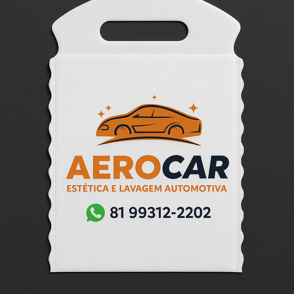 Kit 50 Lixeiras Lixocar TNT Personalizadas Brancas p/ Carro | Brinde Ecológico c/ Sua Logo Colorida