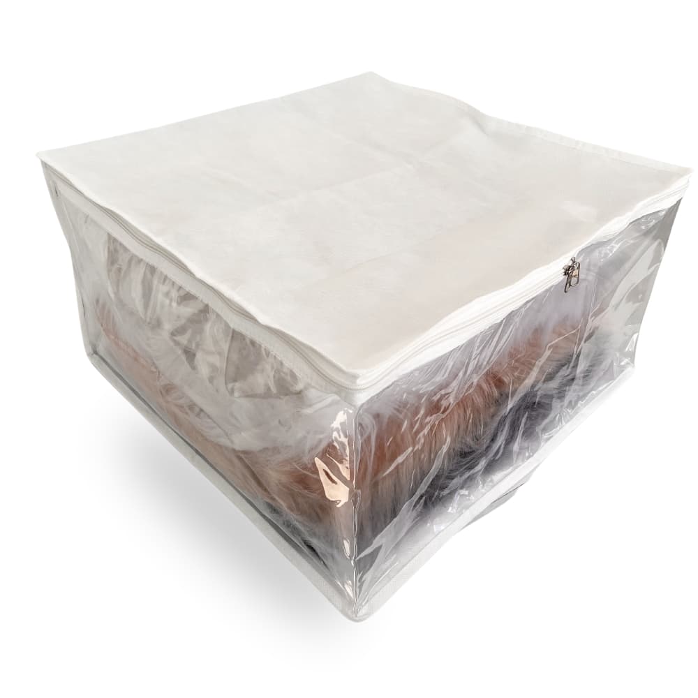 Saco De Armazenagem Em PVC Transparente Dobrável De Grande Capacidade 50x28x50