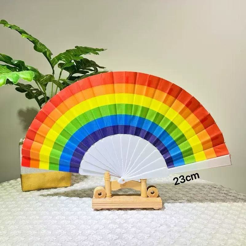 Leque Colorido Arco-íris Grande Para Festa Dança Carnaval Decoração