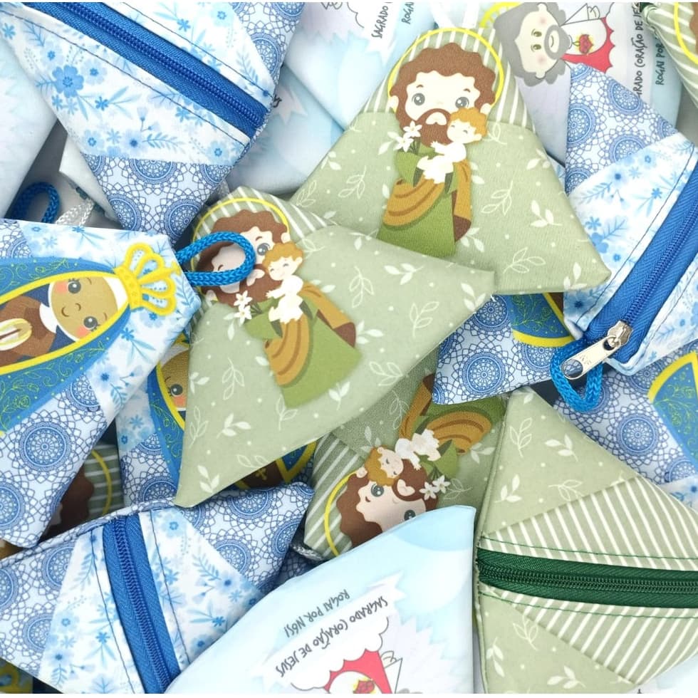 Porta Terço Religioso Santos Católico Lembrancinha kit c/3 unds