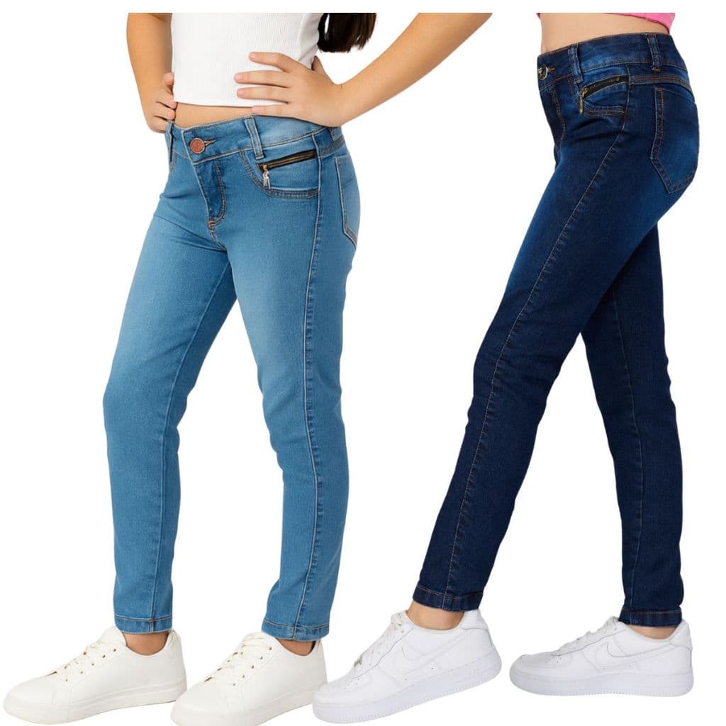 Combo 2 calça jeans feminina Infantil Juvenil do 10 ao 16
