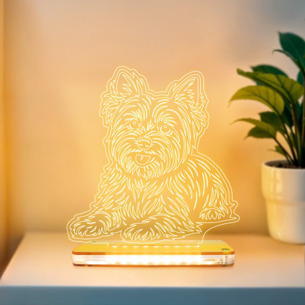 Luminária LED 3D de Mesa/Luz Noturna Presente Criativo/Decoração-Pet, York Shire Terrier