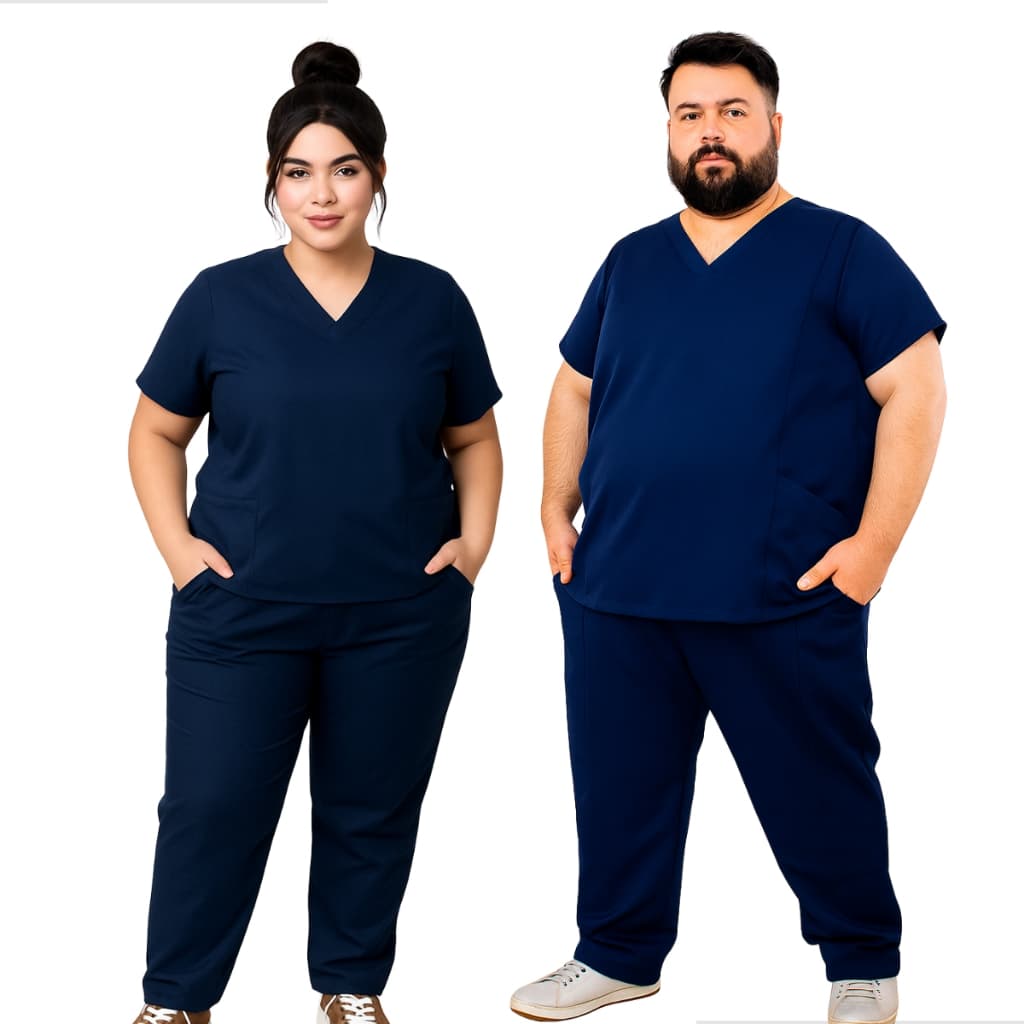 Conjunto Plus Size Pijama Cirurgico Hospitalar Uniforme Scrub Unissex