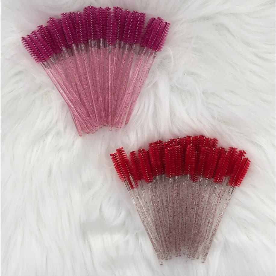Kit 50/100/250 PCS  Escovinhas De Cílios Sobrancelha Glitter Extensão e Alongamento Descartável