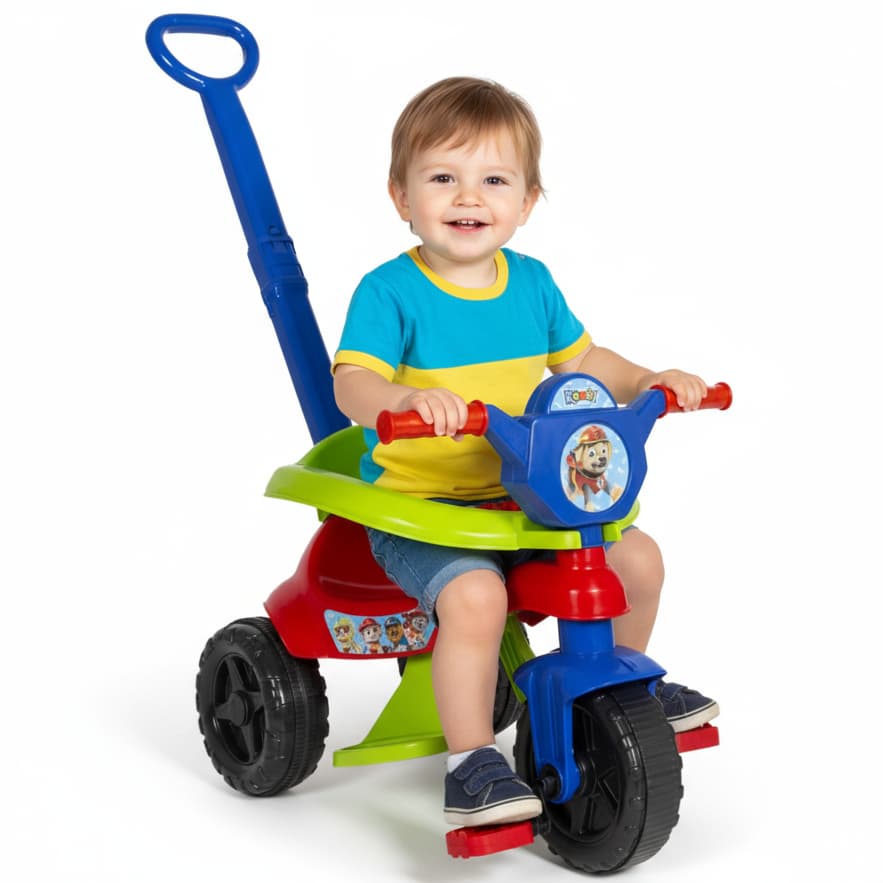 Motoca Completa Com Pedal Protetor e Empurrador Certificado Inmetro - Uso de 1 a 3 anos - QUEEN SHOP