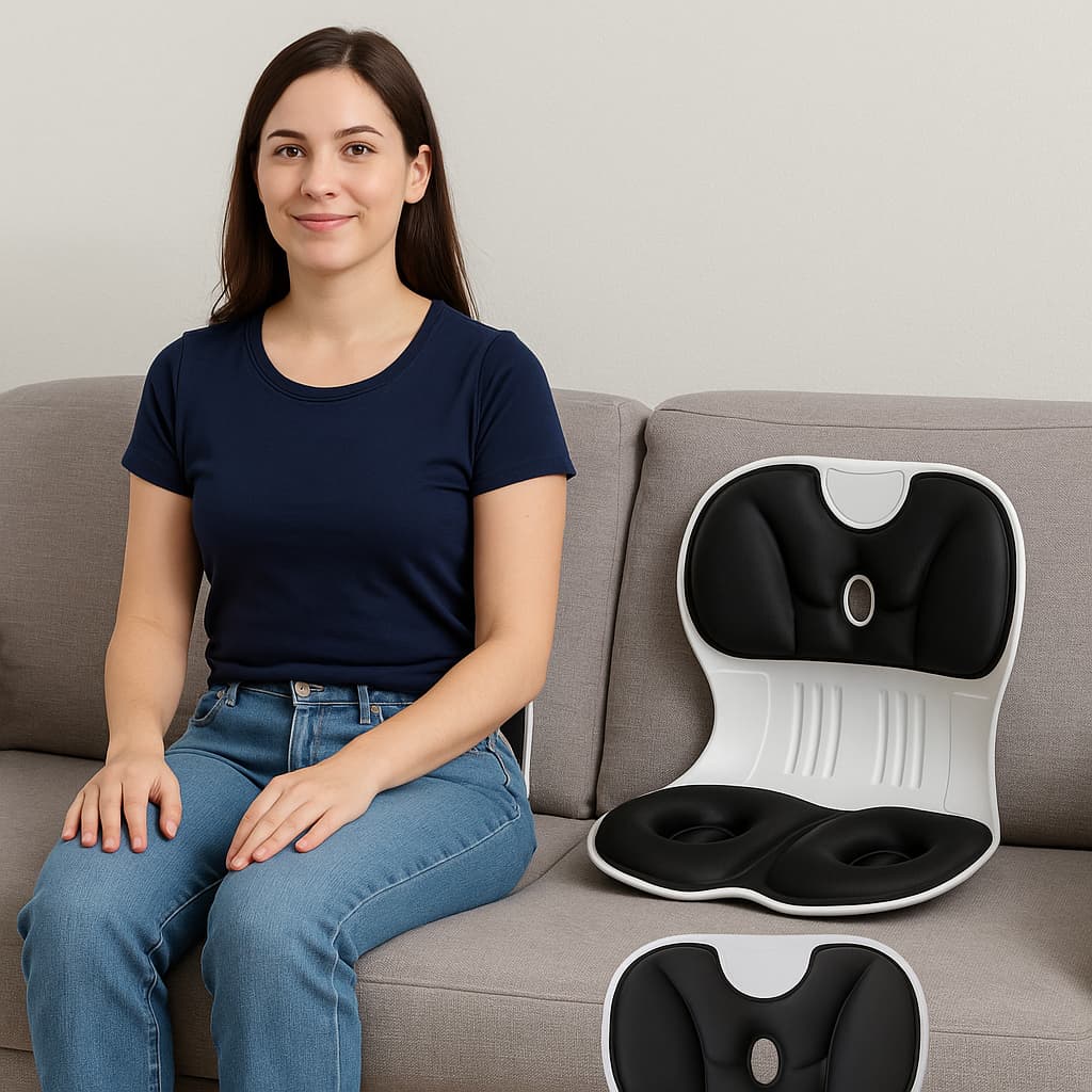 Assento Ergonômico Estofado Apoio Lombar Postura Conforto Cadeira Escritório Home Office Portátil