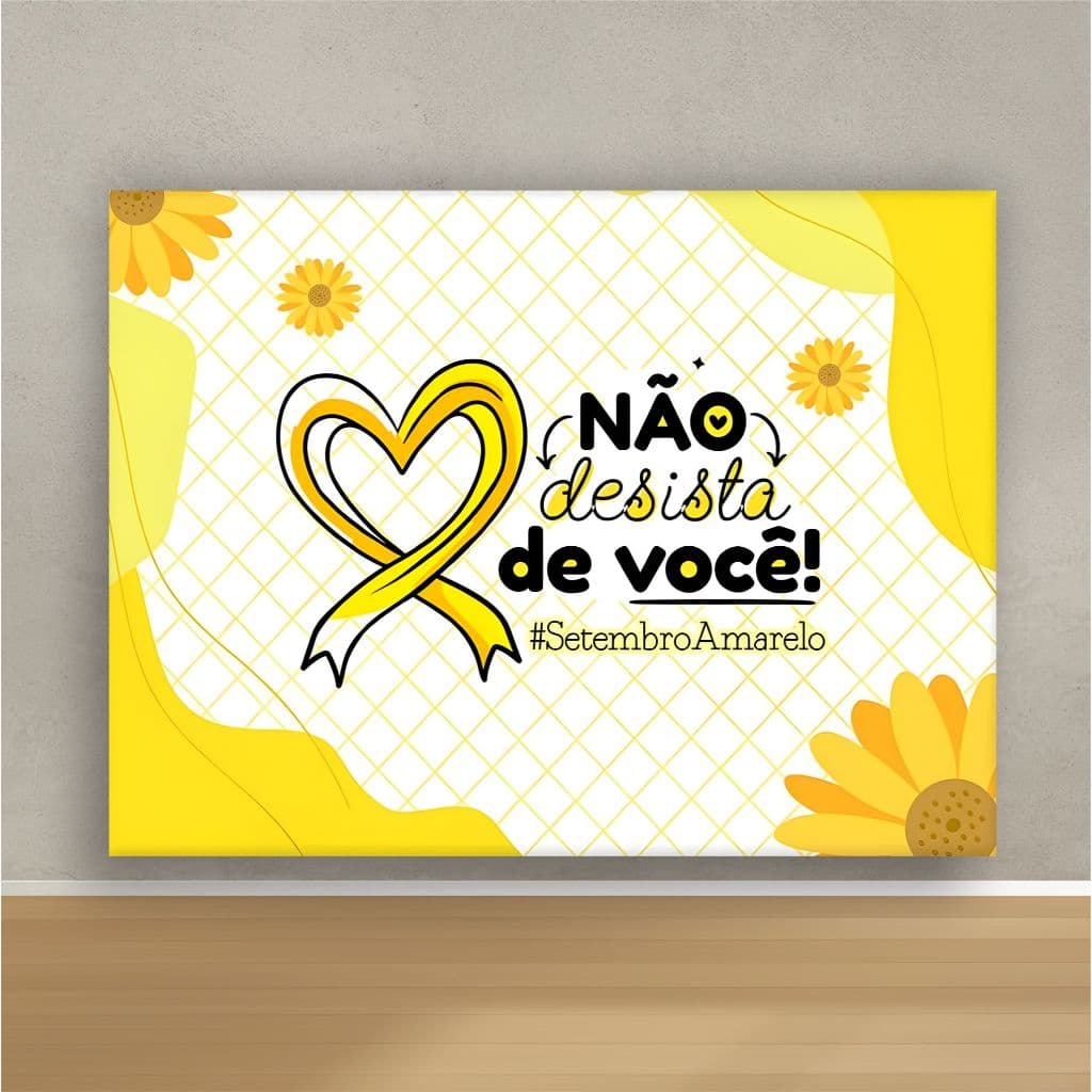 Painel Retangular em Lona Setembro Amarelo Personalizado